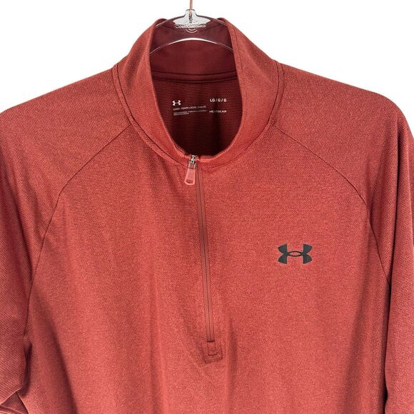 Under Armour Shirt Mens L Heatgear 1/2 Zip Tech Pullover Lightweight Base Layer - Picture 4 of 15